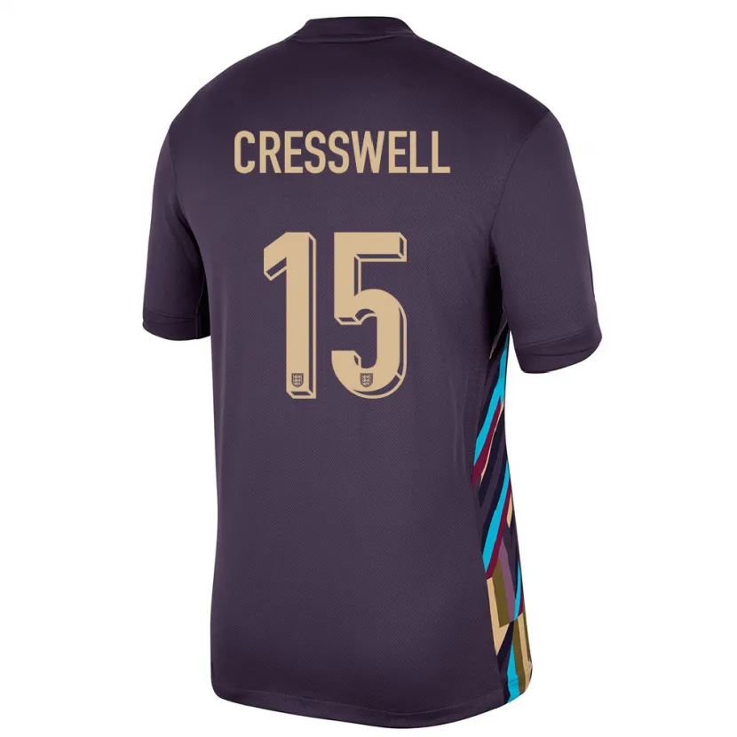 Danxen Kinderen Engeland Charlie Cresswell #15 Donkere Rozijn Uitshirt Uittenue 24-26 T-Shirt