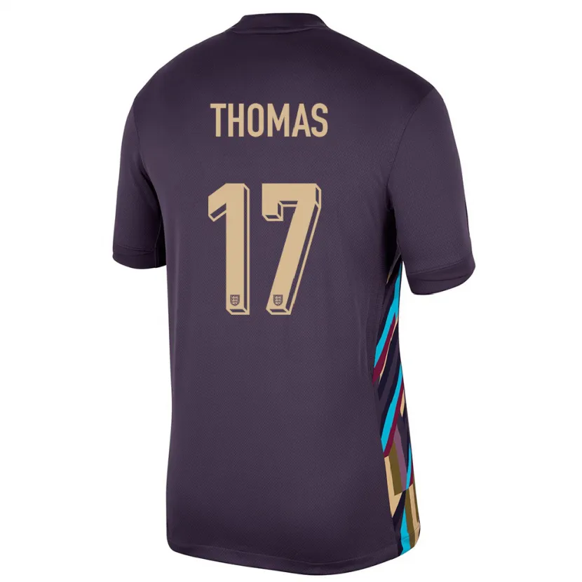Danxen Kinderen Engeland Luke Thomas #17 Donkere Rozijn Uitshirt Uittenue 24-26 T-Shirt