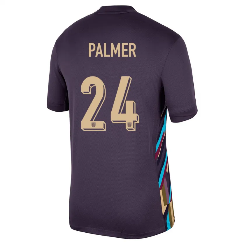 Danxen Kinderen Engeland Cole Palmer #24 Donkere Rozijn Uitshirt Uittenue 24-26 T-Shirt