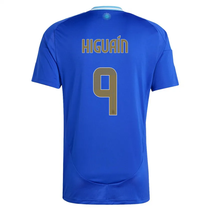 Danxen Kinderen Argentinië Gonzalo Higuain #9 Blauw Uitshirt Uittenue 24-26 T-Shirt