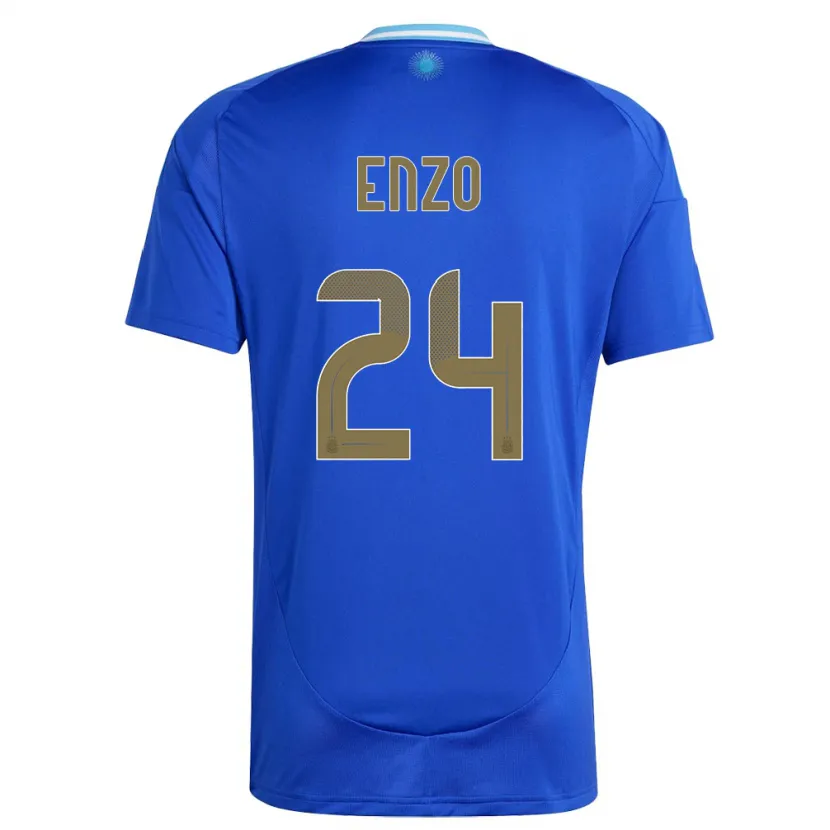 Danxen Kinderen Argentinië Enzo Fernandez #24 Blauw Uitshirt Uittenue 24-26 T-Shirt