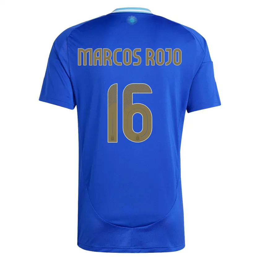 Danxen Kinderen Argentinië Marcos Rojo #16 Blauw Uitshirt Uittenue 24-26 T-Shirt