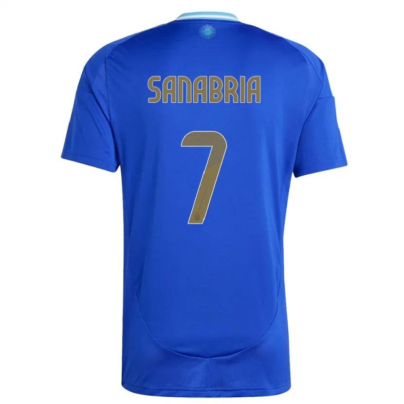 Danxen Kinderen Argentinië Mateo Sanabria #7 Blauw Uitshirt Uittenue 24-26 T-Shirt