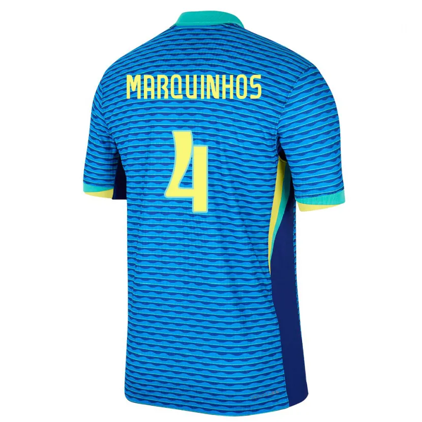 Danxen Kinderen Brazilië Marquinhos #4 Blauw Uitshirt Uittenue 24-26 T-Shirt