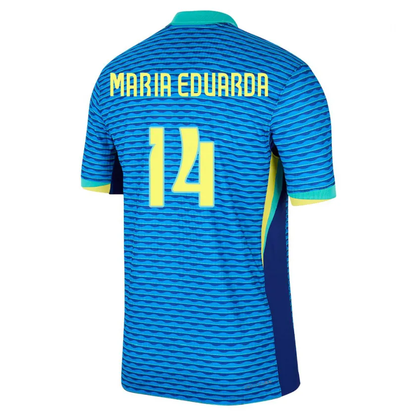 Danxen Kinderen Brazilië Maria Eduarda #14 Blauw Uitshirt Uittenue 24-26 T-Shirt