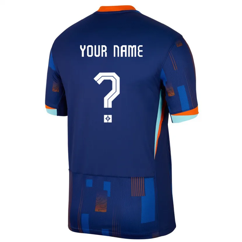 Danxen Kinderen Nederland Uw Naam #0 Blauw Uitshirt Uittenue 24-26 T-Shirt