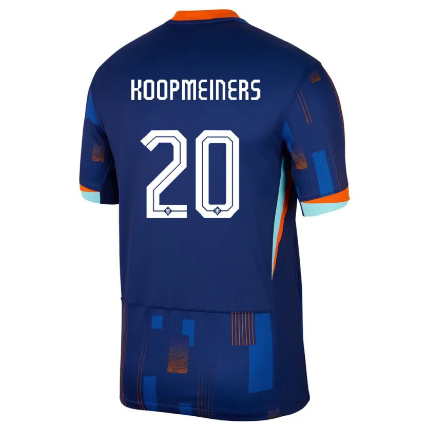Danxen Kinderen Nederland Teun Koopmeiners #20 Blauw Uitshirt Uittenue 24-26 T-Shirt