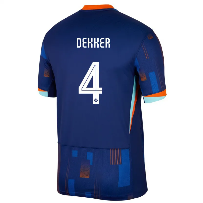Danxen Kinderen Nederland Maxim Dekker #4 Blauw Uitshirt Uittenue 24-26 T-Shirt