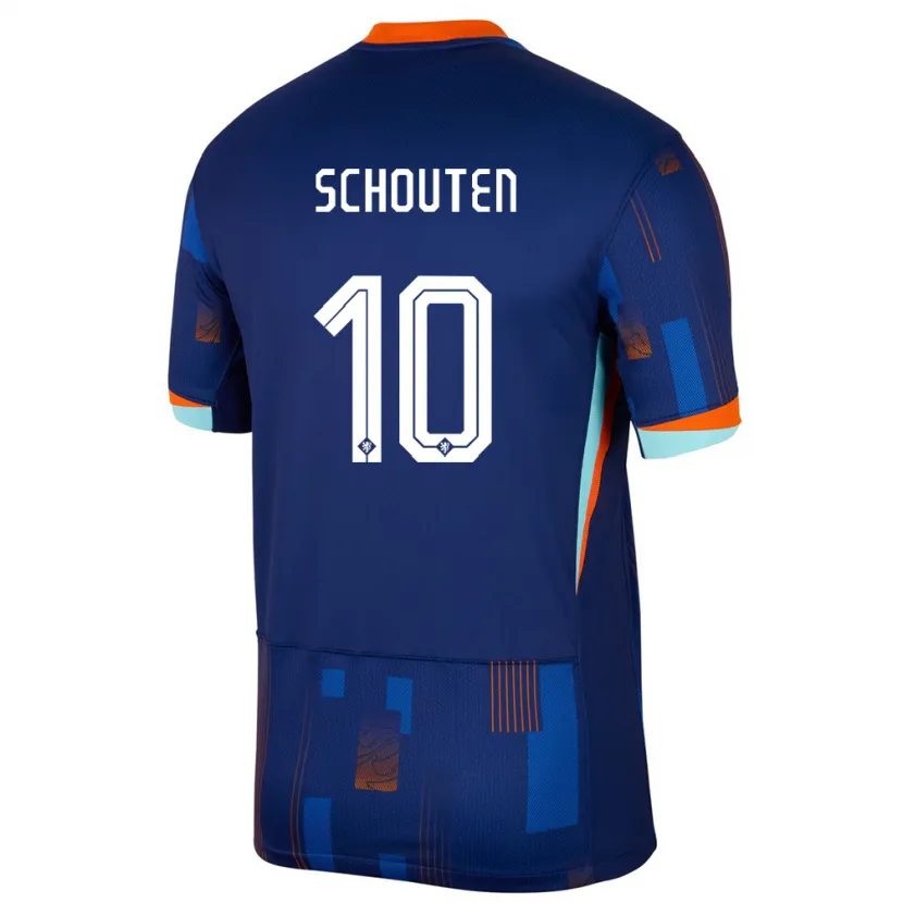 Danxen Kinderen Nederland Lewis Schouten #10 Blauw Uitshirt Uittenue 24-26 T-Shirt