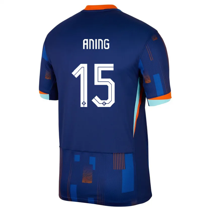 Danxen Kinderen Nederland Prince Aning #15 Blauw Uitshirt Uittenue 24-26 T-Shirt