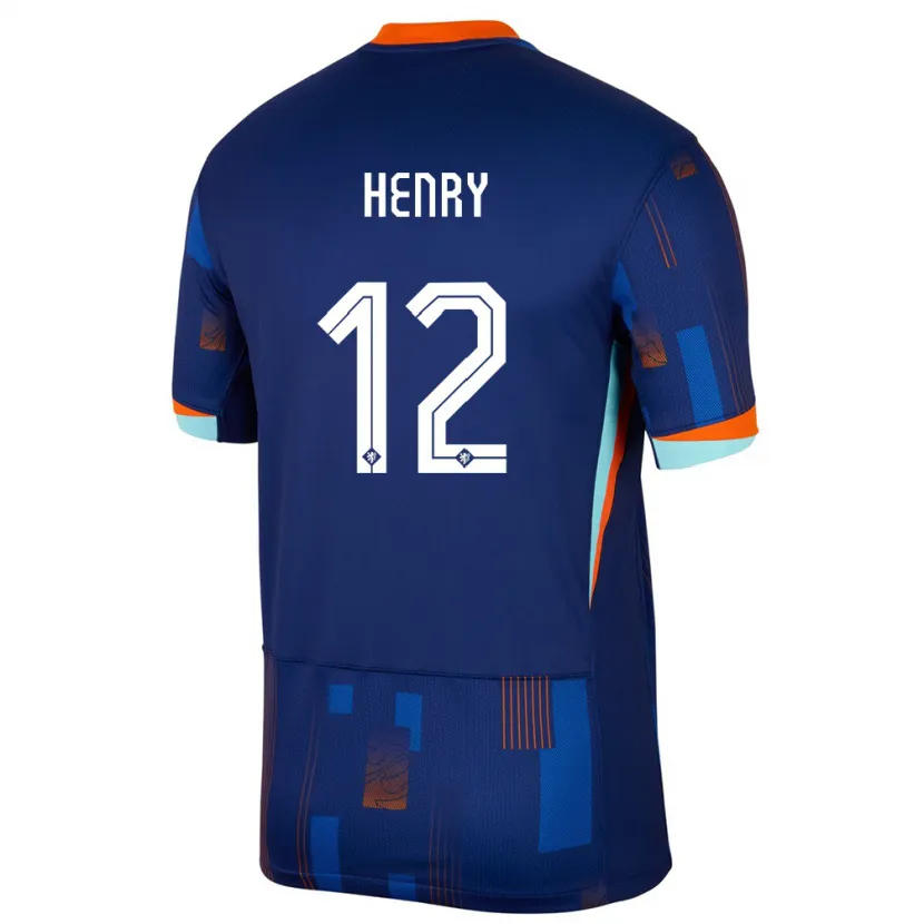 Danxen Kinderen Nederland Alvaro Henry #12 Blauw Uitshirt Uittenue 24-26 T-Shirt