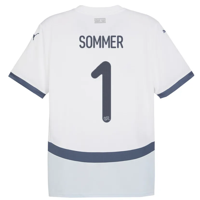 Danxen Kinderen Zwitserland Yann Sommer #1 Wit Uitshirt Uittenue 24-26 T-Shirt