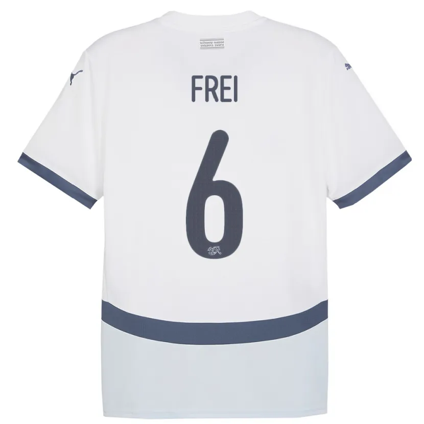 Danxen Kinderen Zwitserland Fabian Frei #6 Wit Uitshirt Uittenue 24-26 T-Shirt