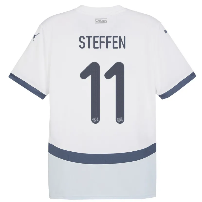 Danxen Kinderen Zwitserland Renato Steffen #11 Wit Uitshirt Uittenue 24-26 T-Shirt