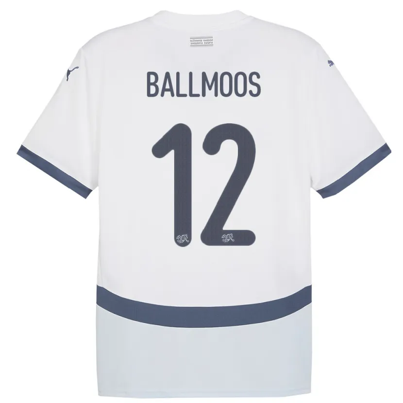 Danxen Kinderen Zwitserland David Von Ballmoos #12 Wit Uitshirt Uittenue 24-26 T-Shirt