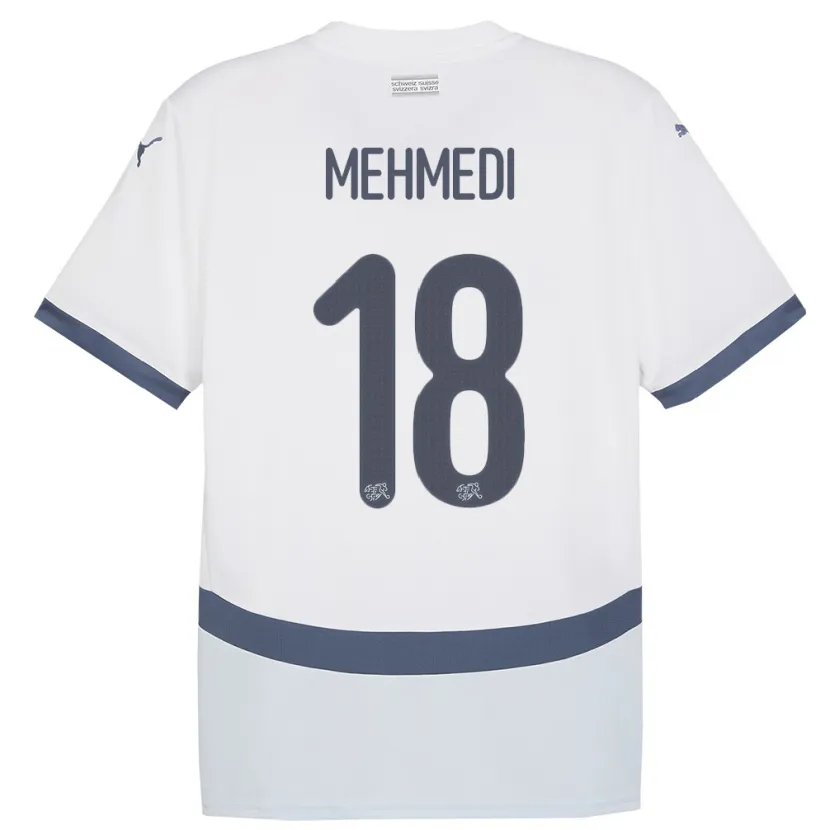 Danxen Kinderen Zwitserland Admir Mehmedi #18 Wit Uitshirt Uittenue 24-26 T-Shirt