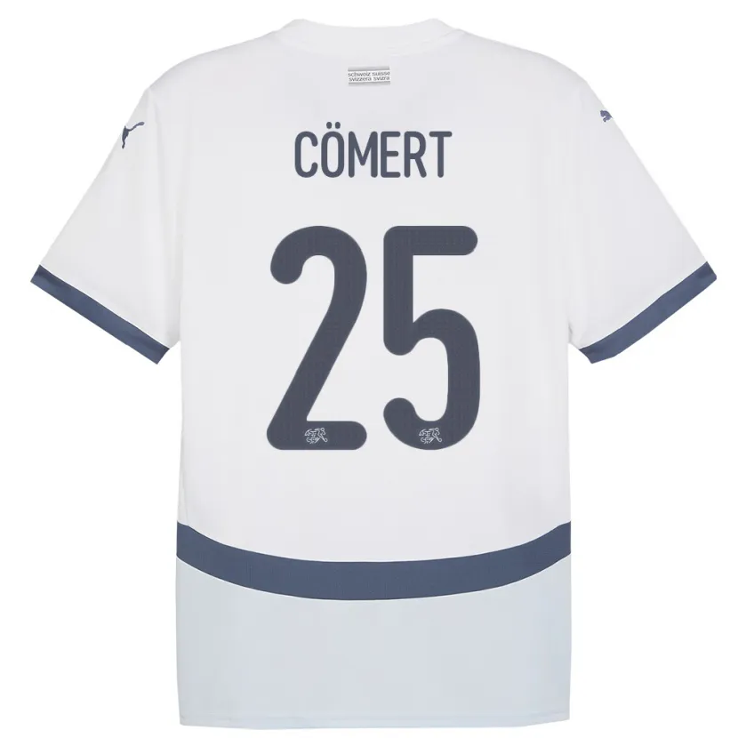 Danxen Kinderen Zwitserland Eray Comert #25 Wit Uitshirt Uittenue 24-26 T-Shirt