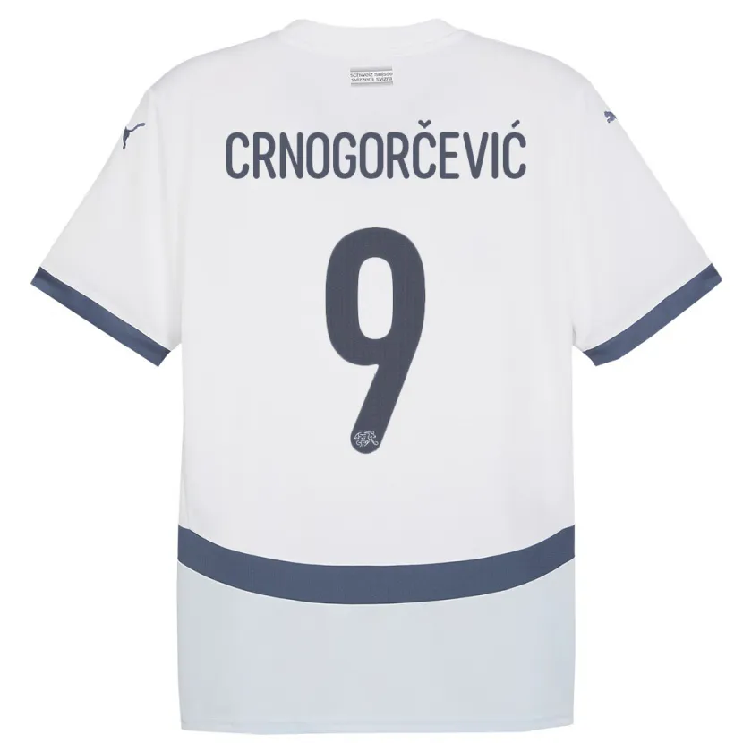 Danxen Kinderen Zwitserland Ana Maria Crnogorcevic #9 Wit Uitshirt Uittenue 24-26 T-Shirt