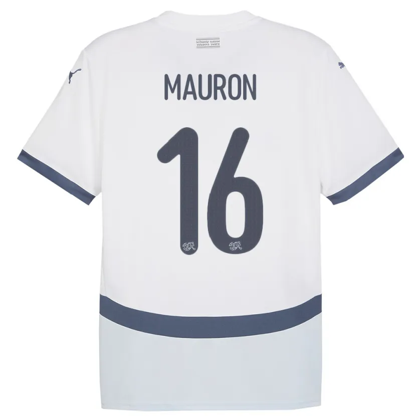 Danxen Kinderen Zwitserland Sandrine Mauron #16 Wit Uitshirt Uittenue 24-26 T-Shirt