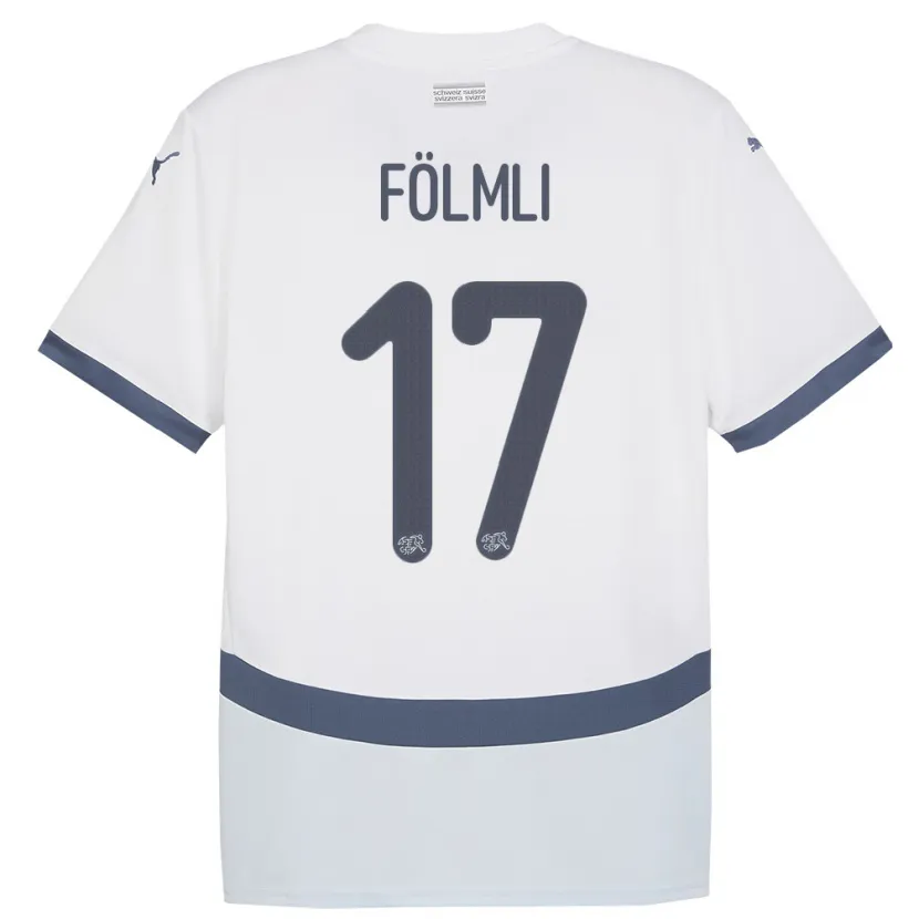 Danxen Kinderen Zwitserland Svenja Folmli #17 Wit Uitshirt Uittenue 24-26 T-Shirt