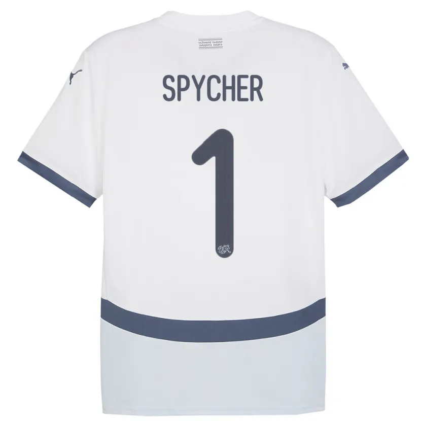 Danxen Kinderen Zwitserland Tim Spycher #1 Wit Uitshirt Uittenue 24-26 T-Shirt
