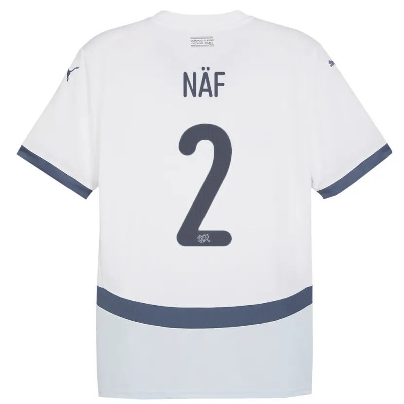 Danxen Kinderen Zwitserland Philip Naf #2 Wit Uitshirt Uittenue 24-26 T-Shirt