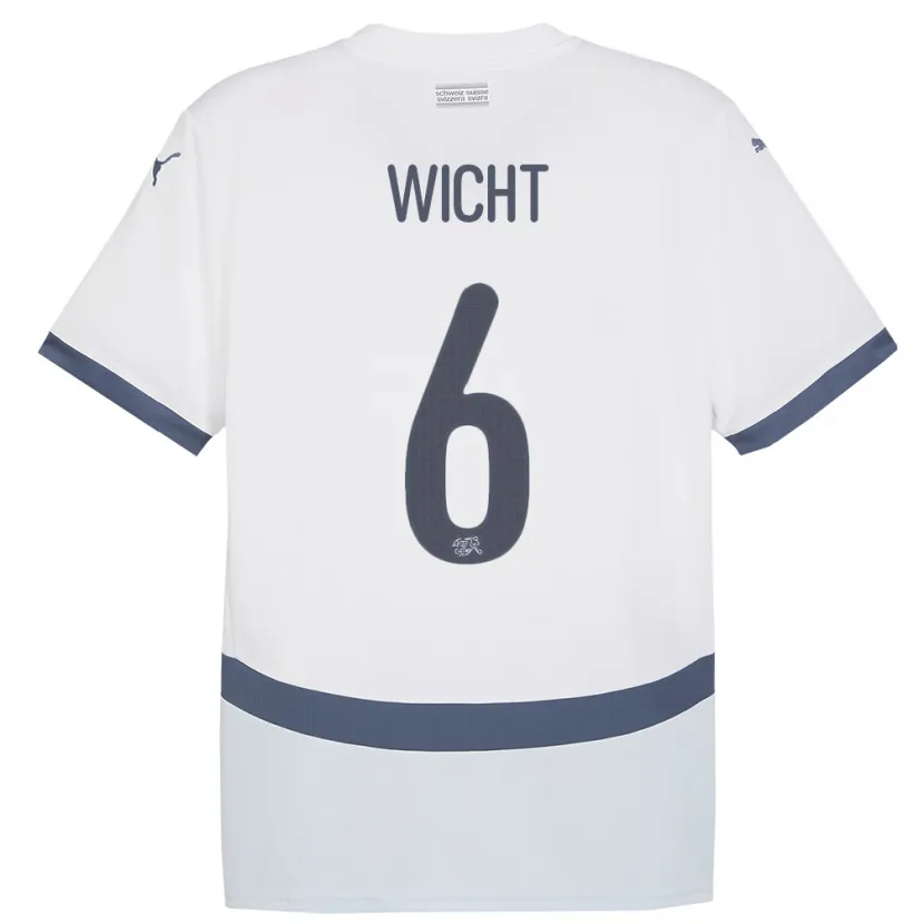 Danxen Kinderen Zwitserland Nathan Wicht #6 Wit Uitshirt Uittenue 24-26 T-Shirt