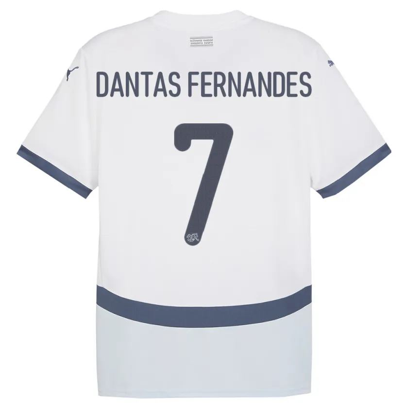 Danxen Kinderen Zwitserland Ronaldo Dantas Fernandes #7 Wit Uitshirt Uittenue 24-26 T-Shirt