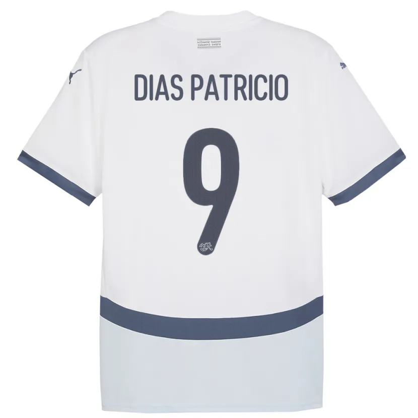 Danxen Kinderen Zwitserland Alexandre Dias Patricio #9 Wit Uitshirt Uittenue 24-26 T-Shirt