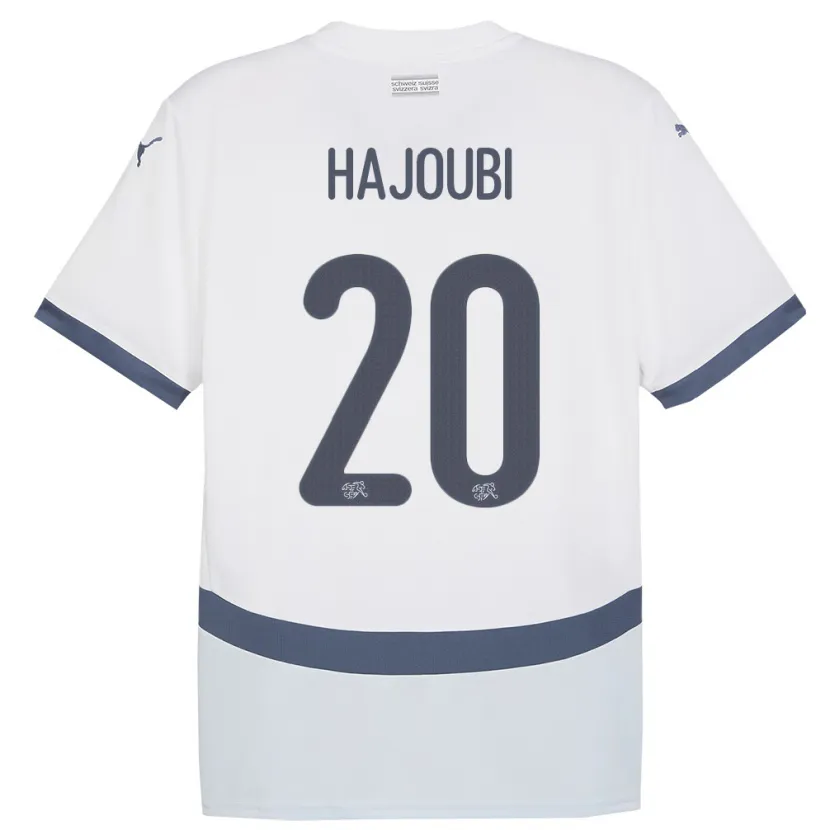 Danxen Kinderen Zwitserland Amin Hajoubi #20 Wit Uitshirt Uittenue 24-26 T-Shirt