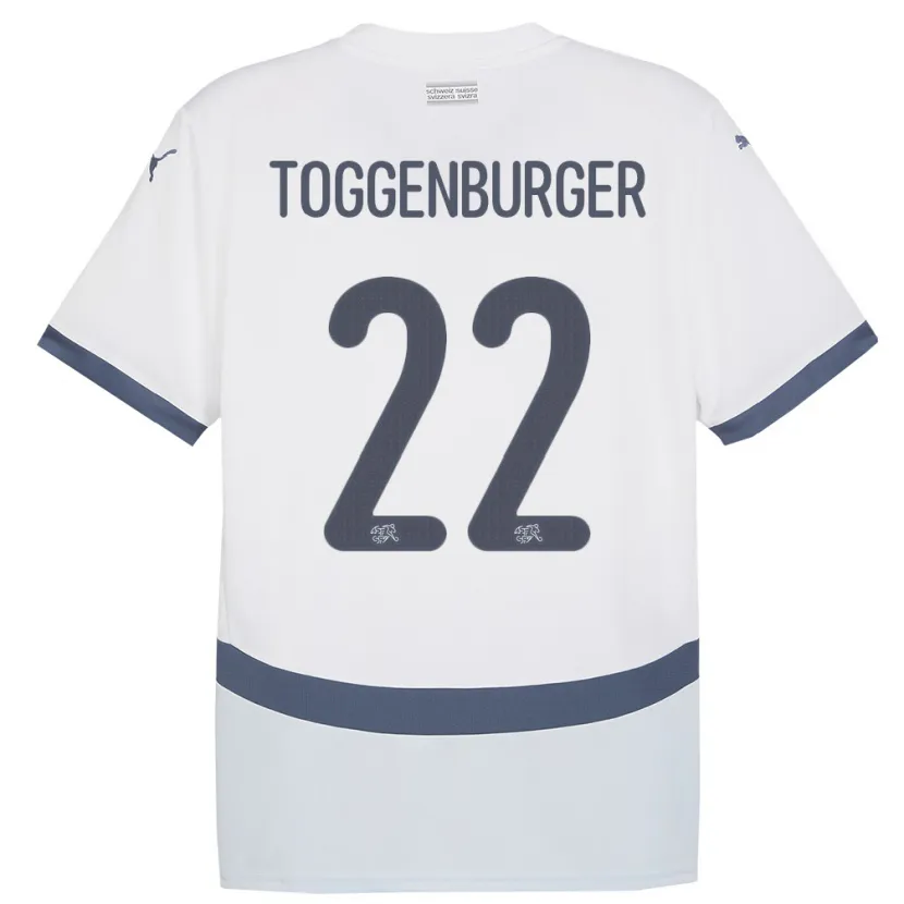 Danxen Kinderen Zwitserland Nando Toggenburger #22 Wit Uitshirt Uittenue 24-26 T-Shirt