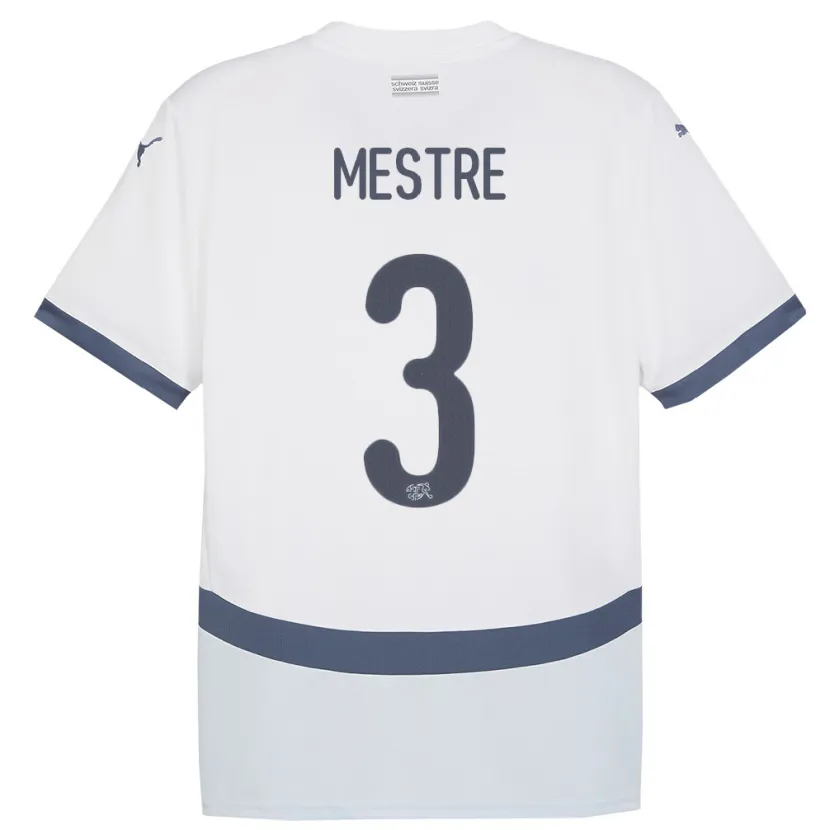 Danxen Kinderen Zwitserland Luis Mestre #3 Wit Uitshirt Uittenue 24-26 T-Shirt