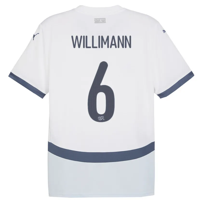 Danxen Kinderen Zwitserland Mauricio Willimann #6 Wit Uitshirt Uittenue 24-26 T-Shirt