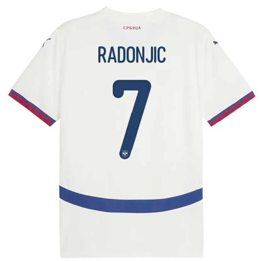 Danxen Kinderen Servië Nemanja Radonjic #7 Wit Uitshirt Uittenue 24-26 T-Shirt
