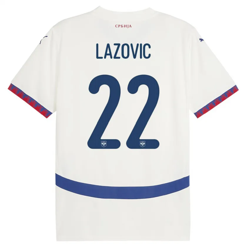 Danxen Kinderen Servië Darko Lazovic #22 Wit Uitshirt Uittenue 24-26 T-Shirt