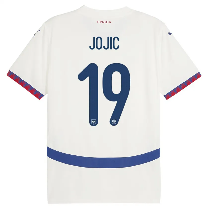 Danxen Kinderen Servië Nikola Jojic #19 Wit Uitshirt Uittenue 24-26 T-Shirt