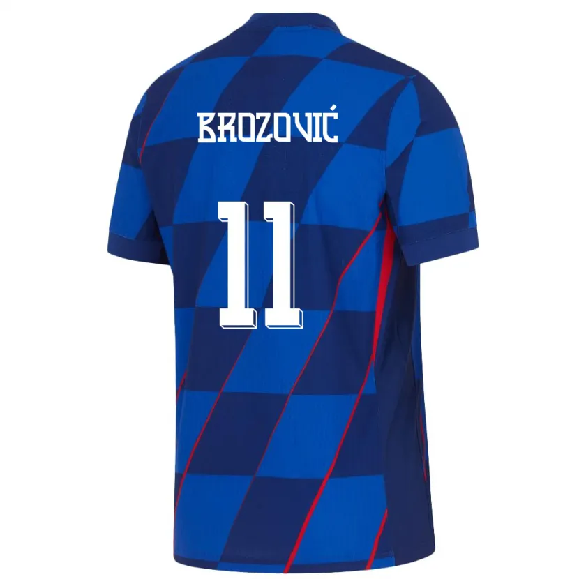 Danxen Kinderen Kroatië Marcelo Brozovic #11 Blauw Uitshirt Uittenue 24-26 T-Shirt