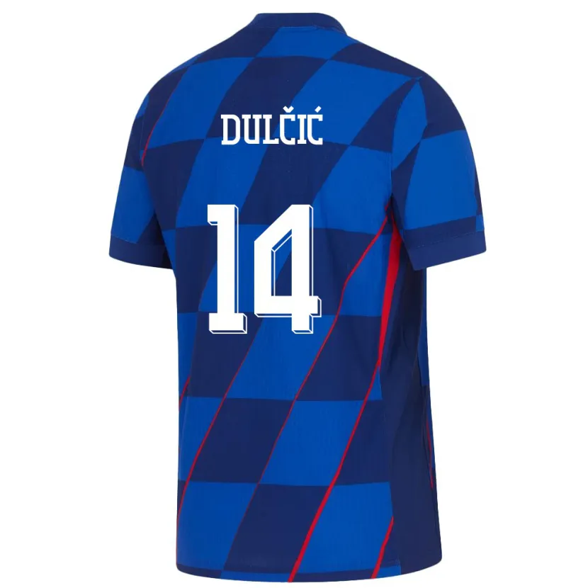 Danxen Kinderen Kroatië Antonia Dulcic #14 Blauw Uitshirt Uittenue 24-26 T-Shirt