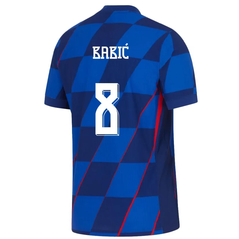 Danxen Kinderen Kroatië Andro Babic #8 Blauw Uitshirt Uittenue 24-26 T-Shirt