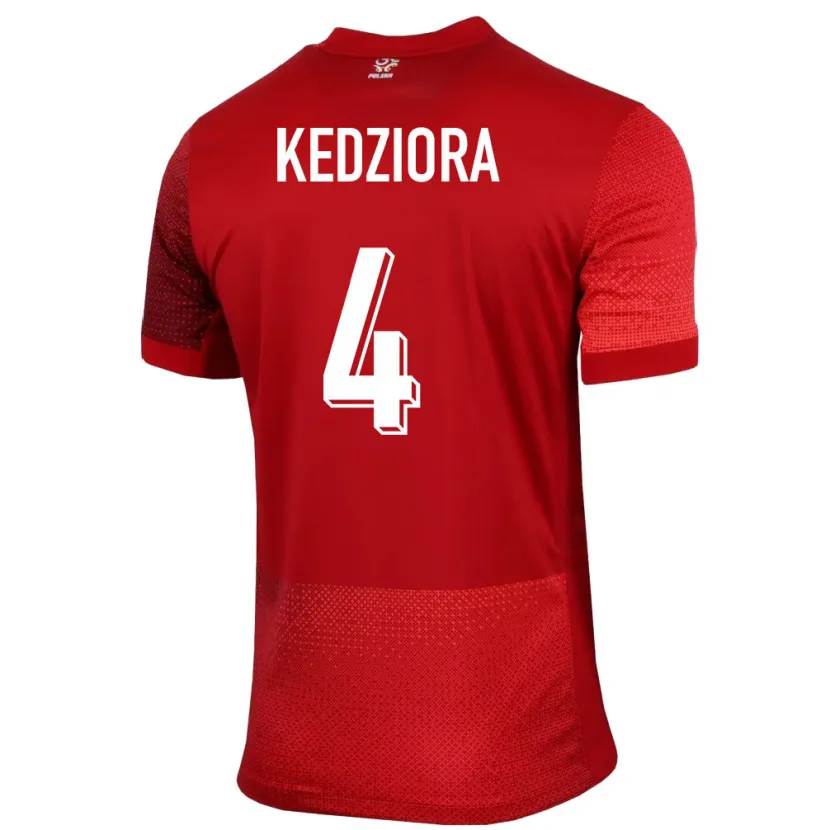 Danxen Kinderen Polen Tomasz Kedziora #4 Rood Uitshirt Uittenue 24-26 T-Shirt