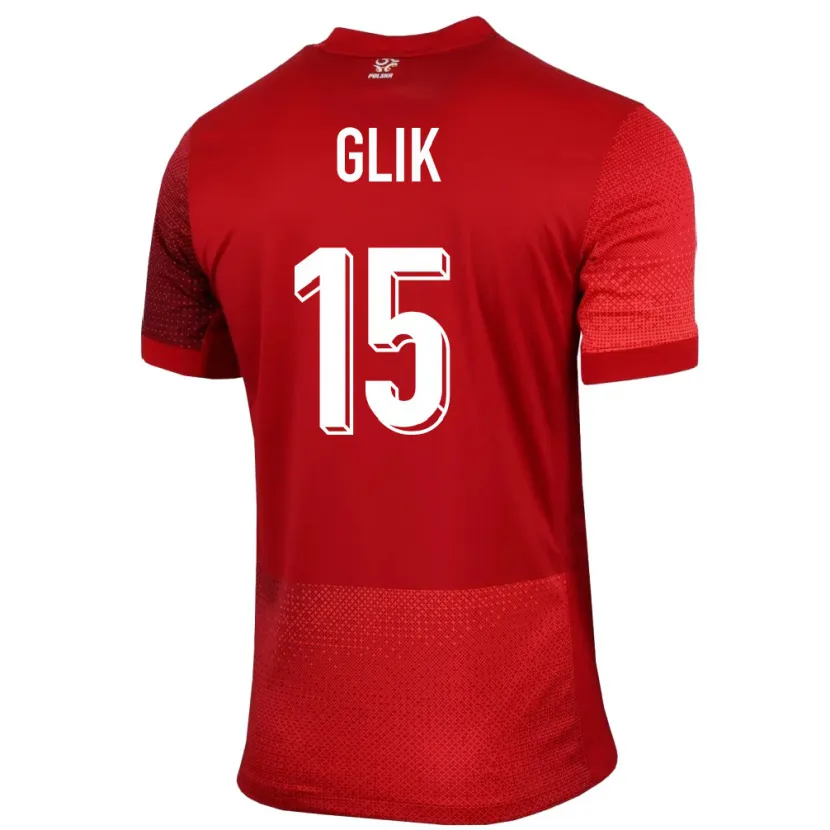 Danxen Kinderen Polen Kamil Glik #15 Rood Uitshirt Uittenue 24-26 T-Shirt