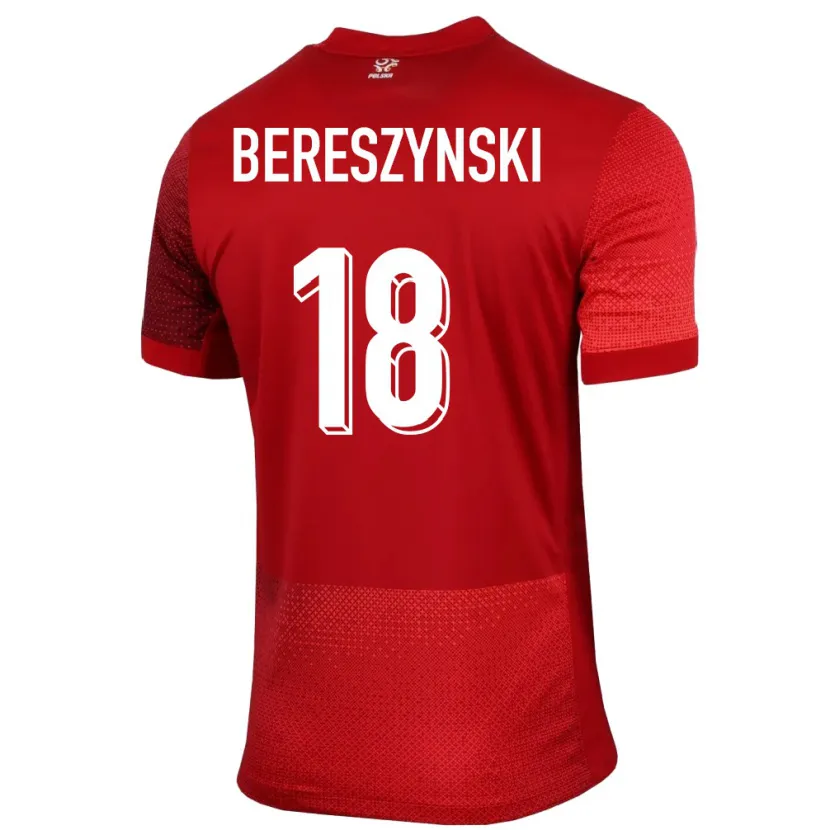 Danxen Kinderen Polen Bartosz Bereszynski #18 Rood Uitshirt Uittenue 24-26 T-Shirt
