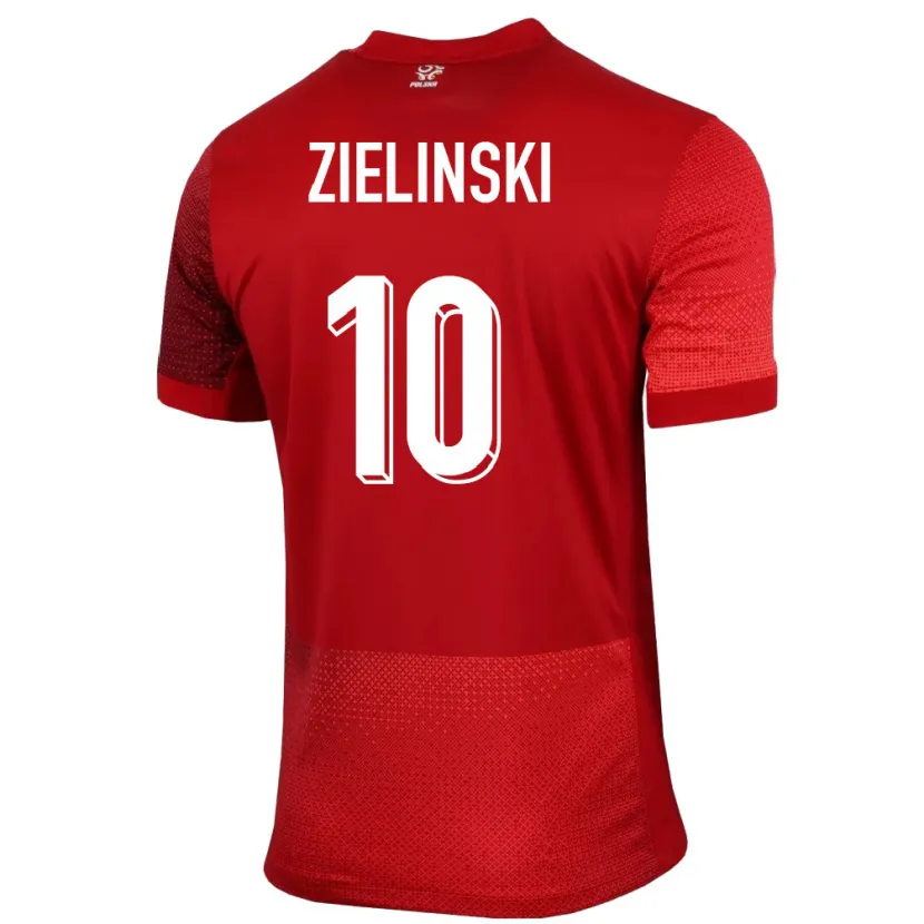 Danxen Kinderen Polen Piotr Zielinski #10 Rood Uitshirt Uittenue 24-26 T-Shirt
