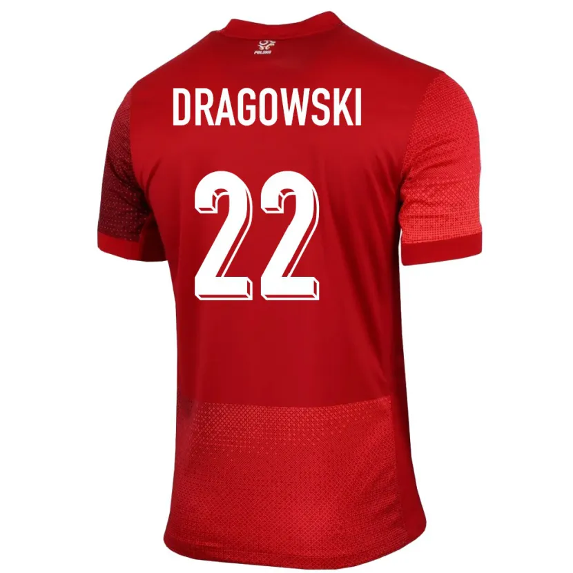 Danxen Kinderen Polen Bartlomiej Dragowski #22 Rood Uitshirt Uittenue 24-26 T-Shirt