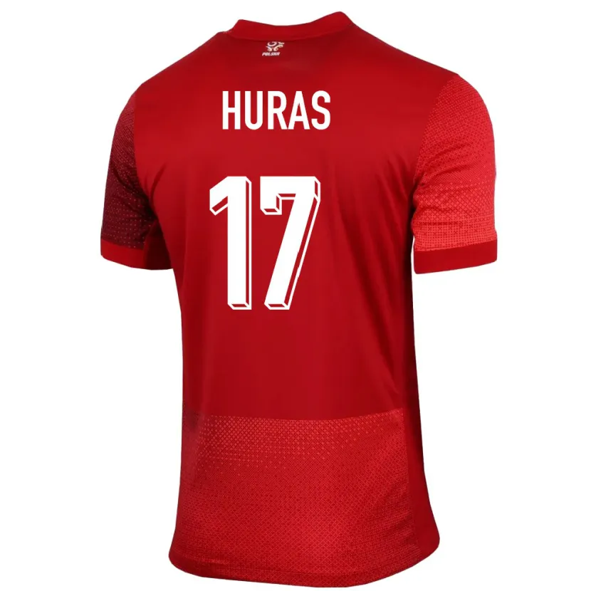 Danxen Kinderen Polen Mike Huras #17 Rood Uitshirt Uittenue 24-26 T-Shirt