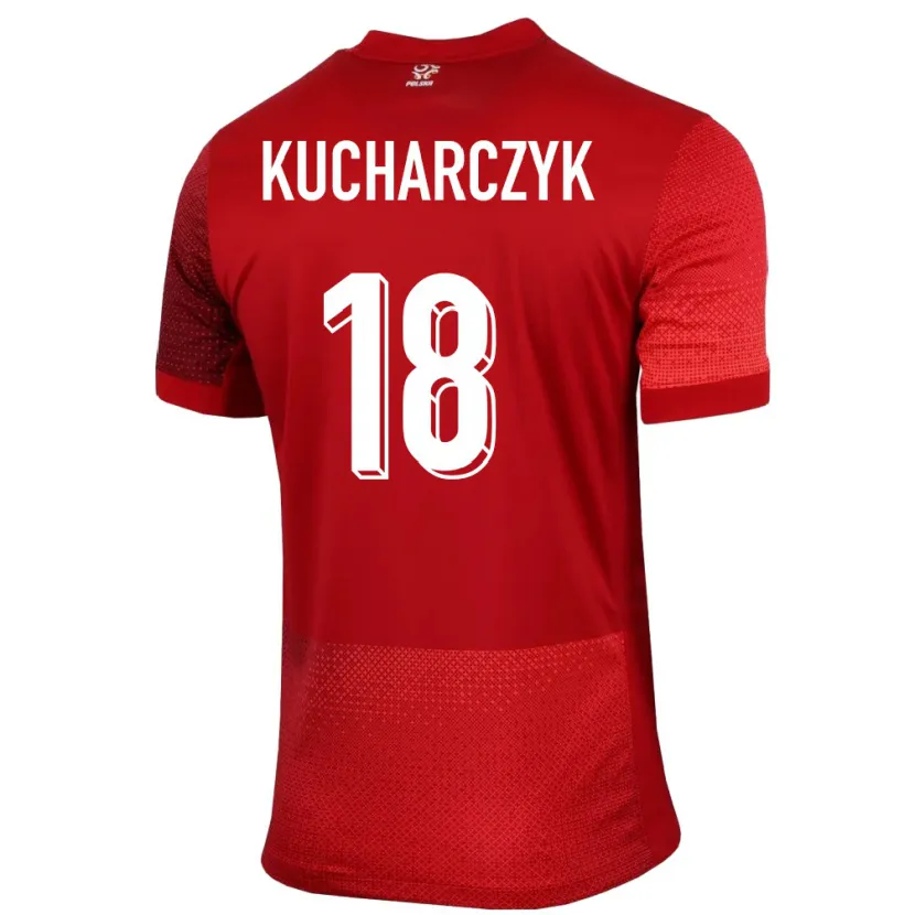 Danxen Kinderen Polen Filip Kucharczyk #18 Rood Uitshirt Uittenue 24-26 T-Shirt