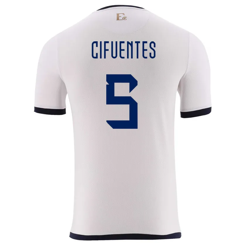 Danxen Kinderen Ecuador Jose Cifuentes #5 Wit Uitshirt Uittenue 24-26 T-Shirt