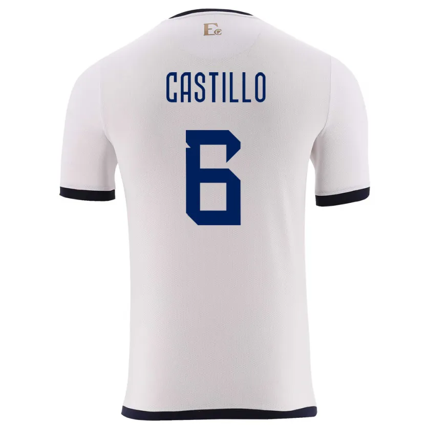 Danxen Kinderen Ecuador Byron Castillo #6 Wit Uitshirt Uittenue 24-26 T-Shirt