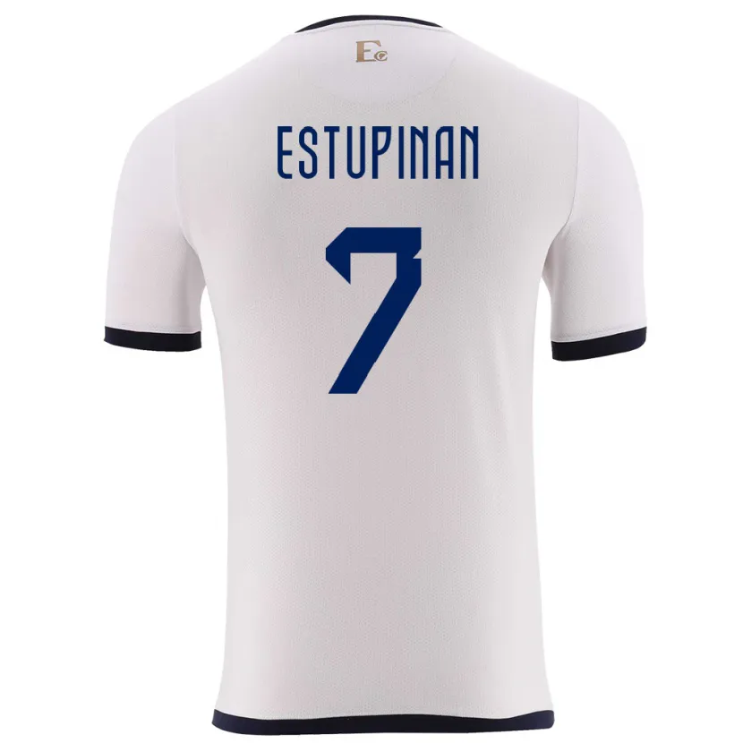 Danxen Kinderen Ecuador Pervis Estupinan #7 Wit Uitshirt Uittenue 24-26 T-Shirt