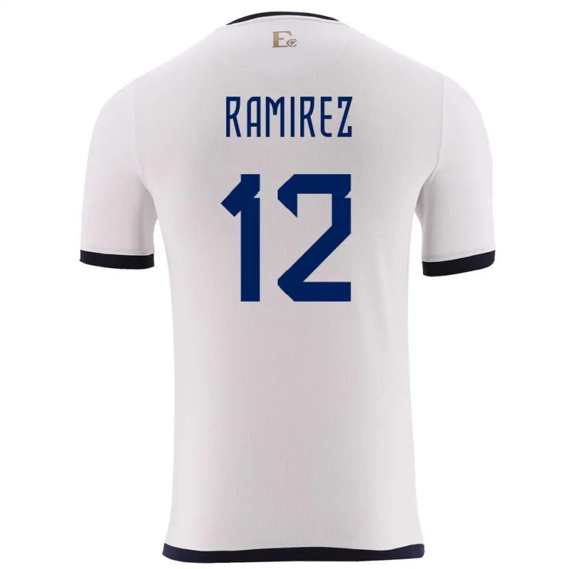 Danxen Kinderen Ecuador Moises Ramirez #12 Wit Uitshirt Uittenue 24-26 T-Shirt